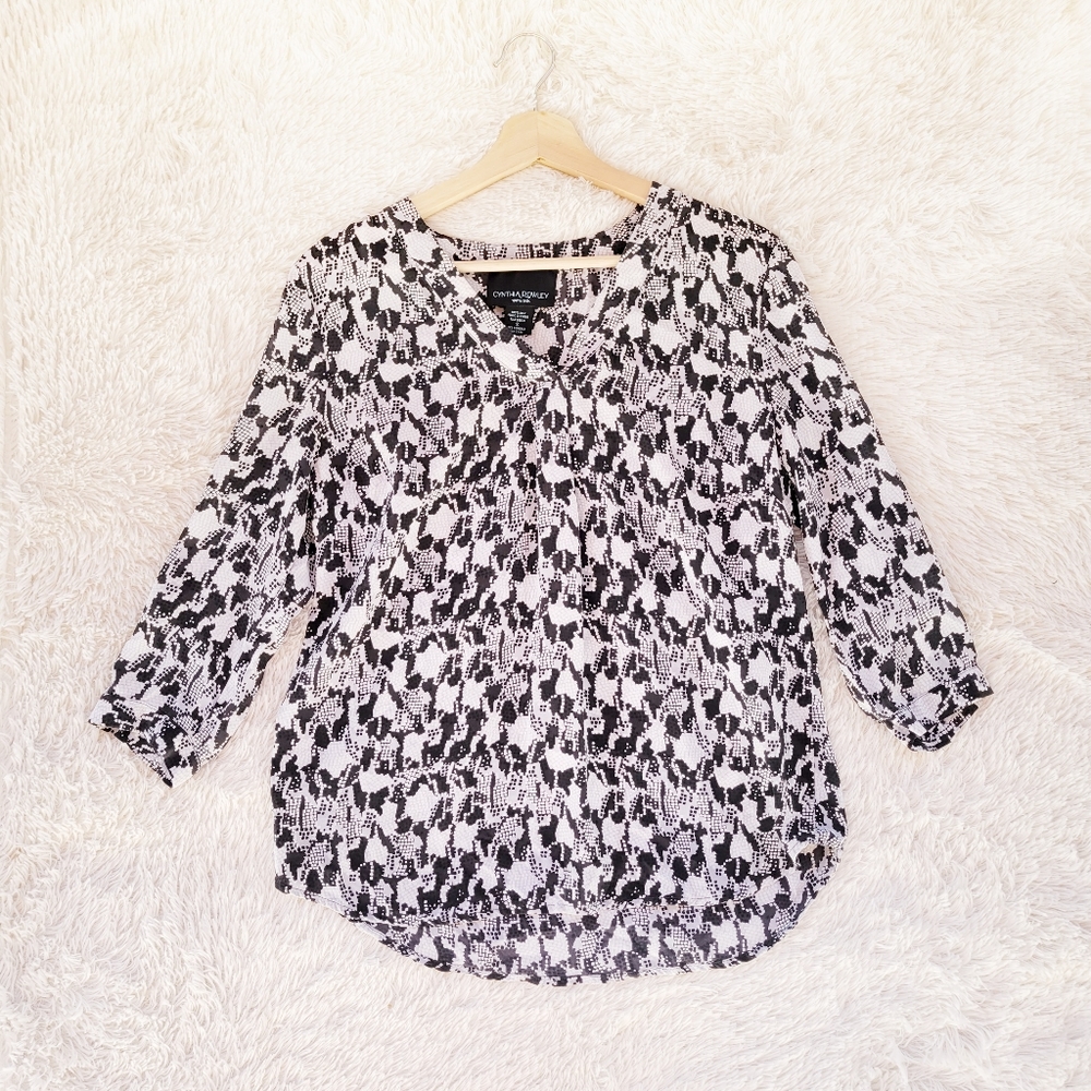 Cynthia Rowley Silk Snakeskin Print Blouse